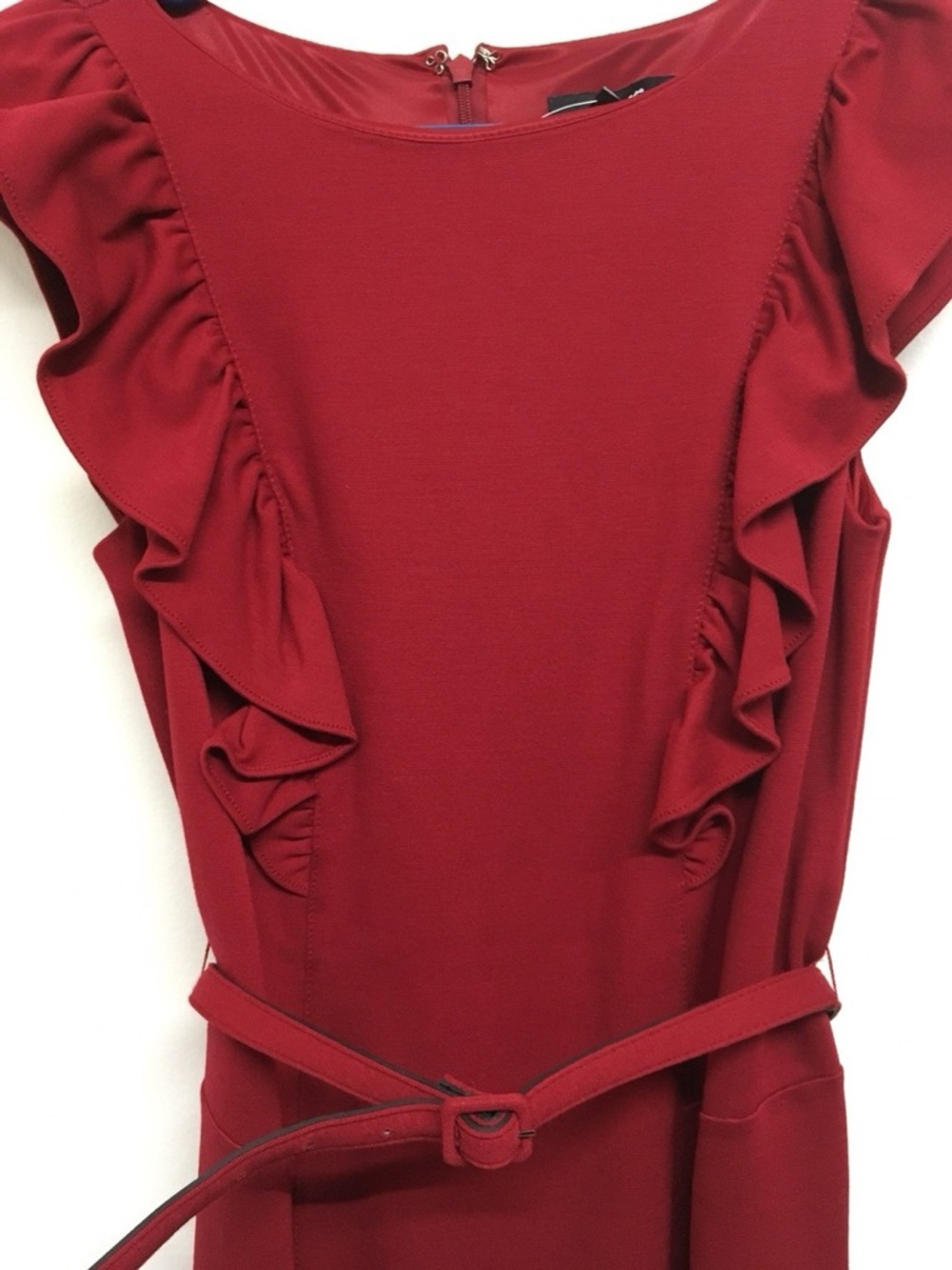 Express Red Ruffle Midi Dress - Picture 3 of 3